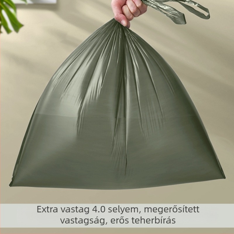 Konyhai szemeteszsák, nagy kapacitású, vastag, húzózsinórral