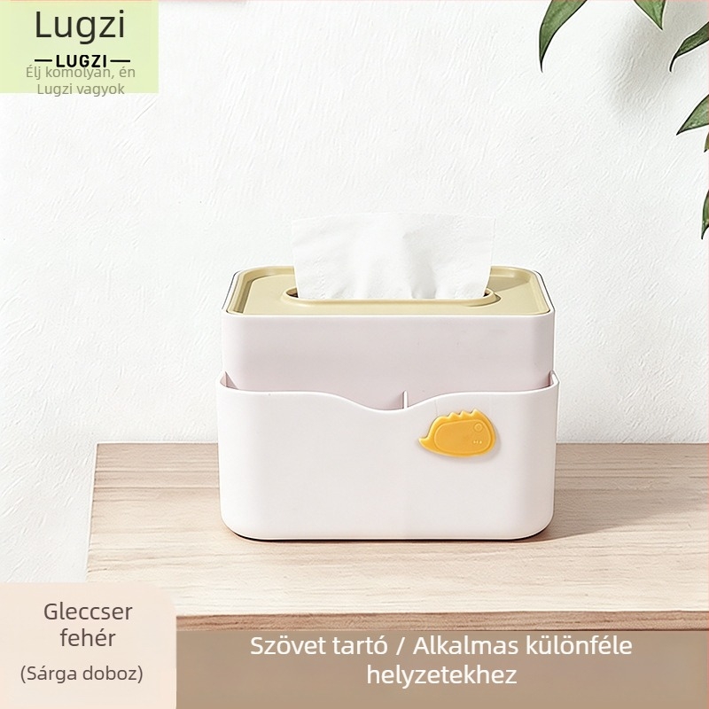 Többfunkciós papírtörlő doboz távirányító-tárolóval – modern minimalist stílusú kávézóasztalhoz illeszkedő kiegészítő