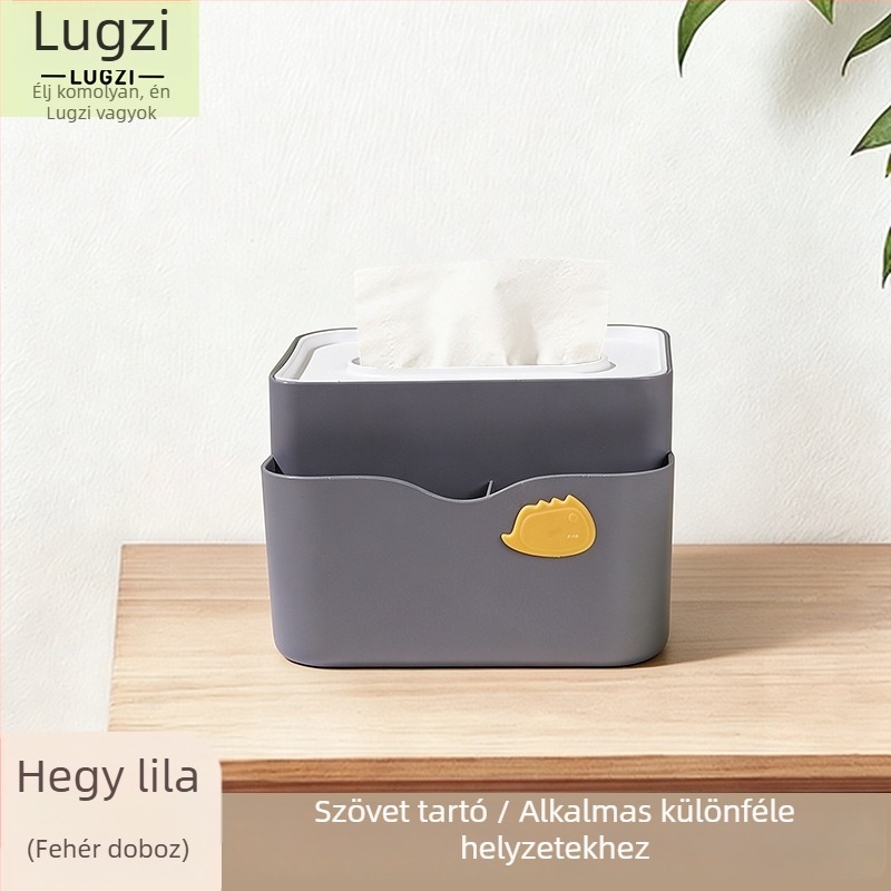 Többfunkciós papírtörlő doboz távirányító-tárolóval – modern minimalist stílusú kávézóasztalhoz illeszkedő kiegészítő