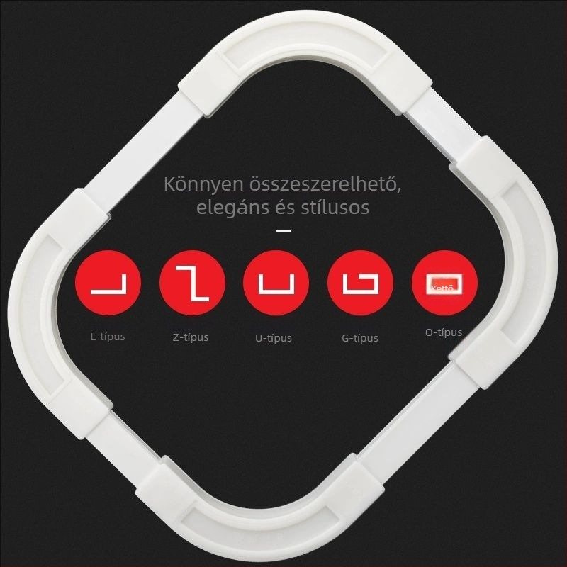 Függöny sínhez adapter, 90°-os sarok, ultra vékony egyenes sín belső nyílású ablakokhoz