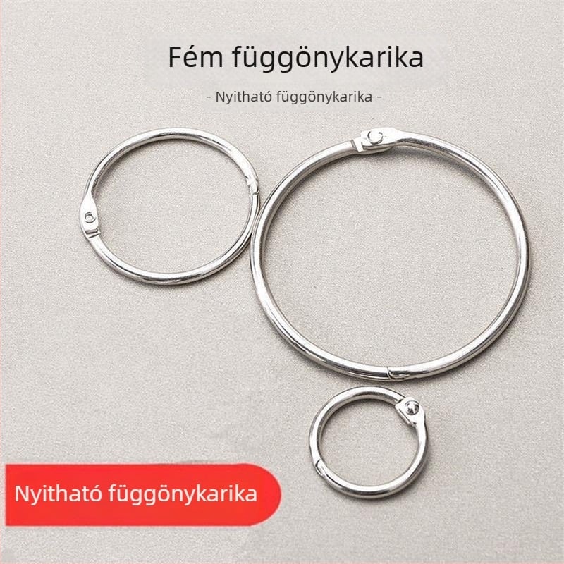 Nyitott függönygyűrű – fém akasztógyűrű kapoccsal