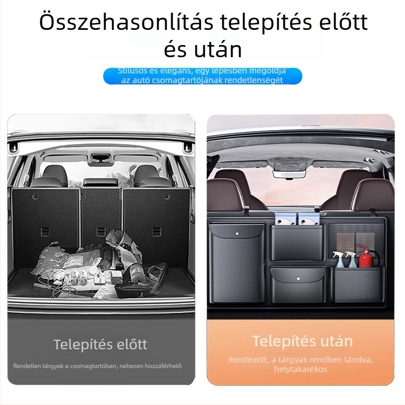 Bőr autó csomagtartó rendező – vízálló tároló táska a csomagokhoz, hátsó üléshez