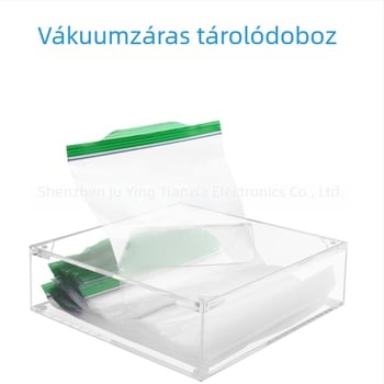 Akril tárolóedény fedéllel, 1 L kapacitású, átlátszó, modern, minimalist Dizájn; alkalmas konyhához, nappalihoz, asztalhoz és fürdőszobához; papírzsebkendő, kozmetikumok és irodai kellékek tárolására.
