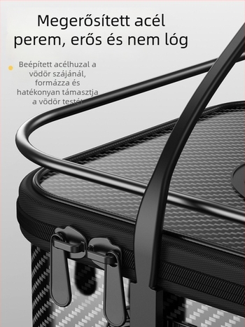 Összecsukható élőhalas vödör vállon hordható halászati felszerelés táskával és többfunkciós kiegészítőkkel