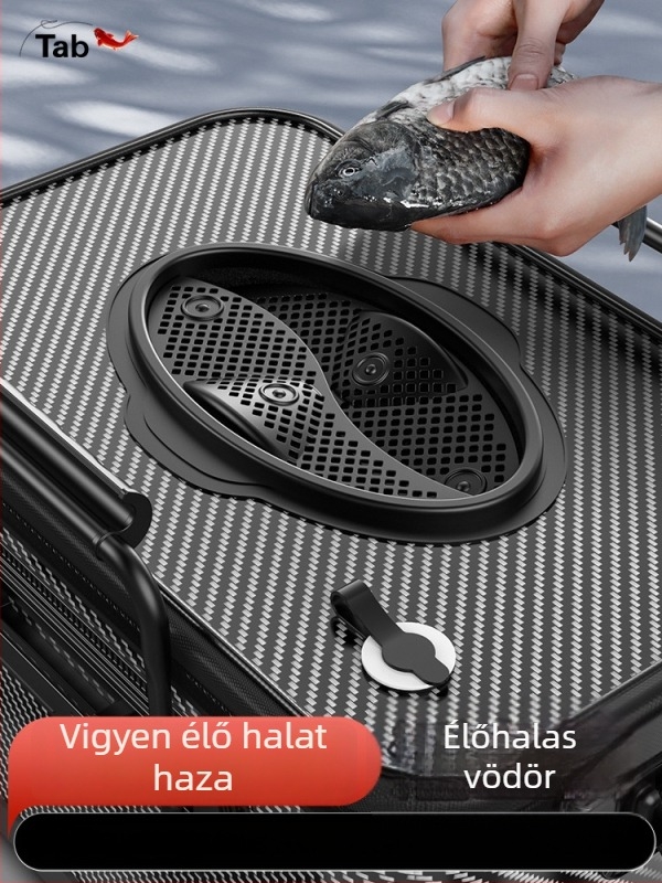 Összecsukható élőhalas vödör vállon hordható halászati felszerelés táskával és többfunkciós kiegészítőkkel