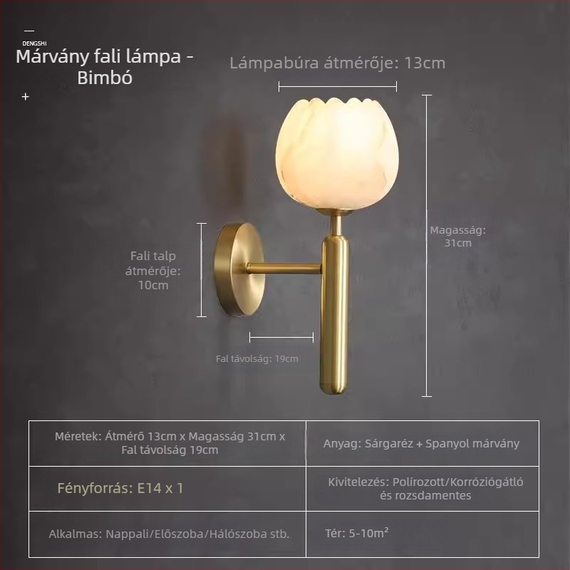 Új kínai stílusú teljes réz falikar felhő-kő árnyékolóval, nordic minimalist design, alkalmas hálószobára, éjjeliszekrényre, nappaliba, dolgozószobába és folyosóra