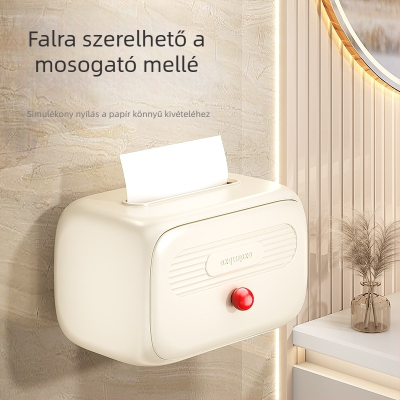 Fali tartó papírzsebkendő nappaliba és kávézóasztalhoz, prémium, zökkenőmentes működés, elegáns megjelenés