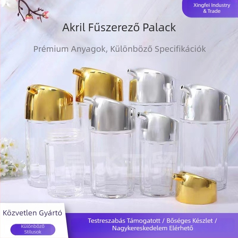 Akril olajtartó üveg szójaszósz és ecet ízesítő adagolóval, zárt műanyag konyhai üveg, nagy olajtartály