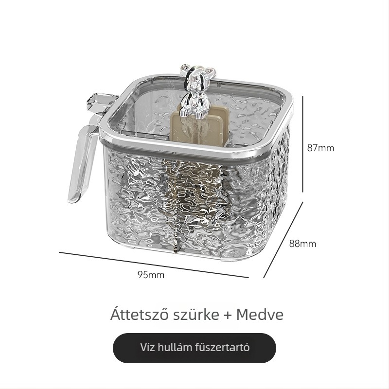 Jégkori mintás fűszerdoboz otthoni konyhára, többrekeszes tároló üveg fűszerekhez, só és MSG, elegáns luxus dizájn