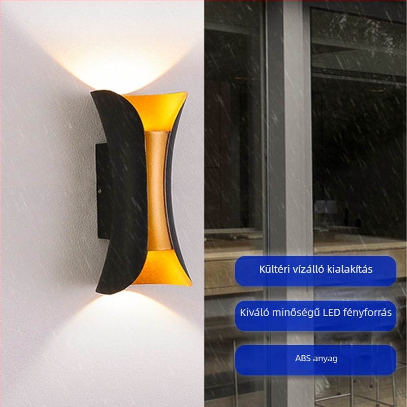Kültéri, vízálló ABS műanyag falikar karcsú derekú dizájnnal, erkélyre és folyosóra.