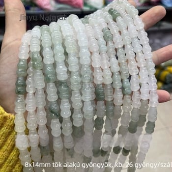 Természetes jégjade abakusz gyöngyök, Tian Shan jade DIY ékszerekhez, spacer gyöngyök 8 mm, kerek, félkész