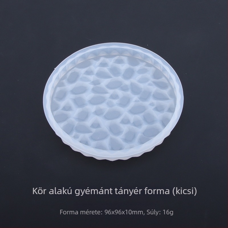 Szilikon forma kristálygyanta lemezekhez, diamant mintázatú alakzatokkal (téglalap, négyzet, kör)