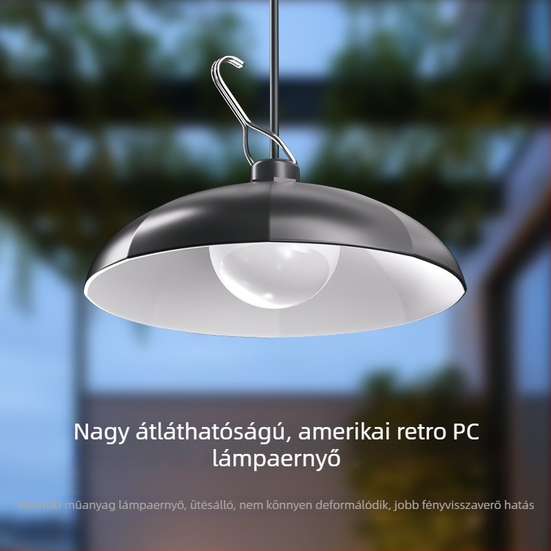 Időzítővel ellátott napelemes lámpa belső udvarra, atmoszférikus kemping világítás, vízálló LED fali- és függőlámpa