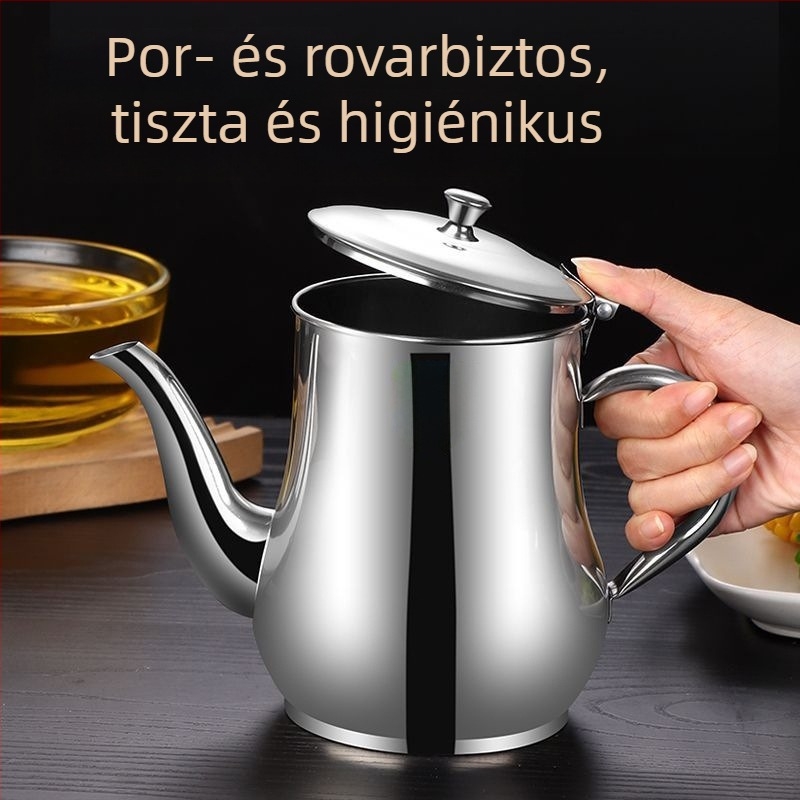 Rozsdamentes acélból készült olajtartó és szűrővel – többfunkciós fűszertartó a konyhába, szivárgásmentes