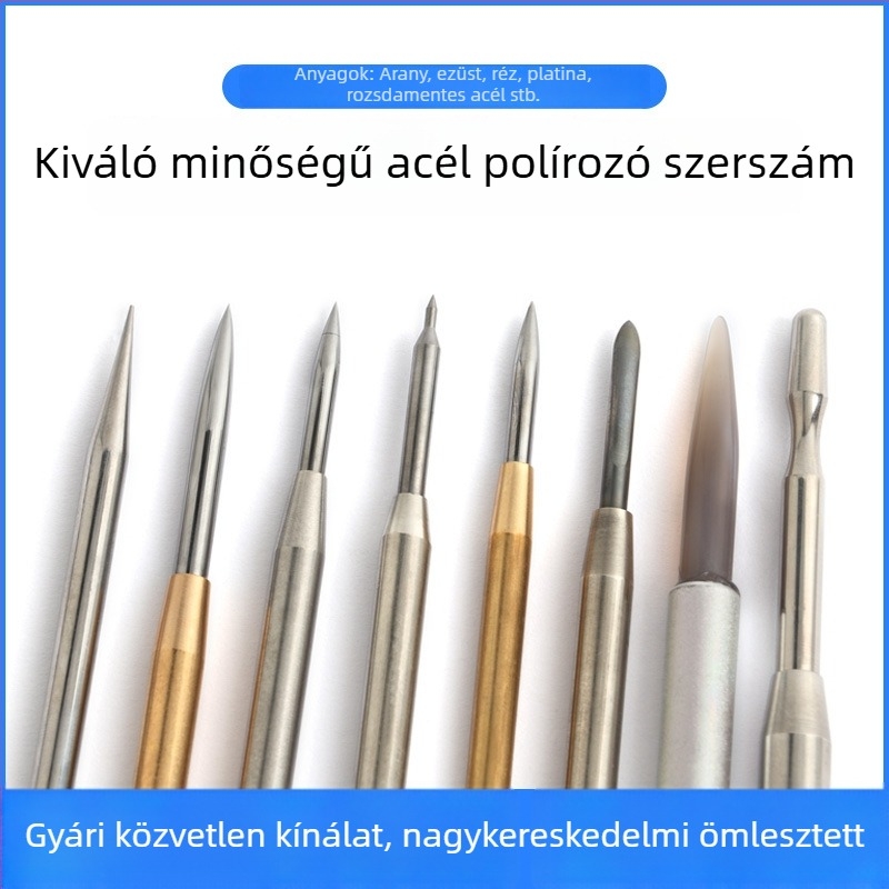 Volfránium acél sík polírozó toll, dupla végű polírozó kés ékszerekhez – arany, ezüst és réz karkötők, gyűrűk.
