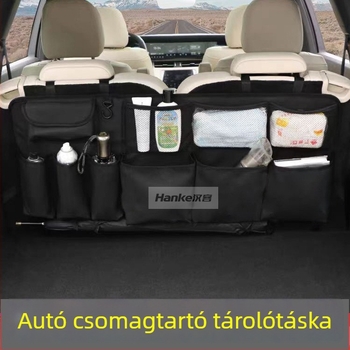 Autó csomagtartó rendező táska, bőr és Oxford anyagú, függő tároló
