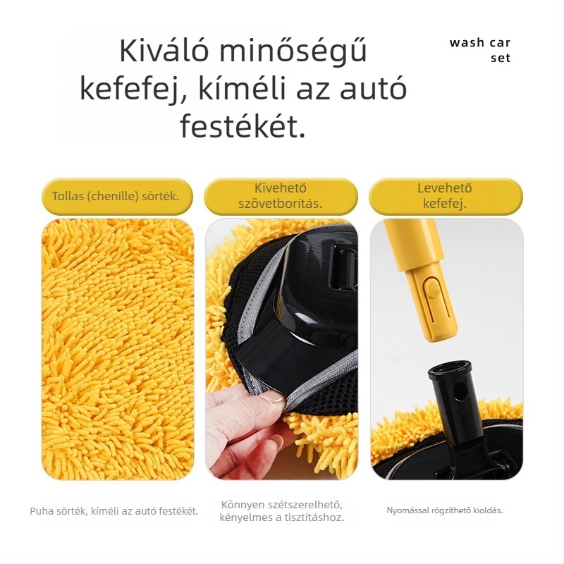 Új autóápolási eszköz, kihúzható hajlított rúddal, levehető mosókefe, nem karcolja a fényezést.