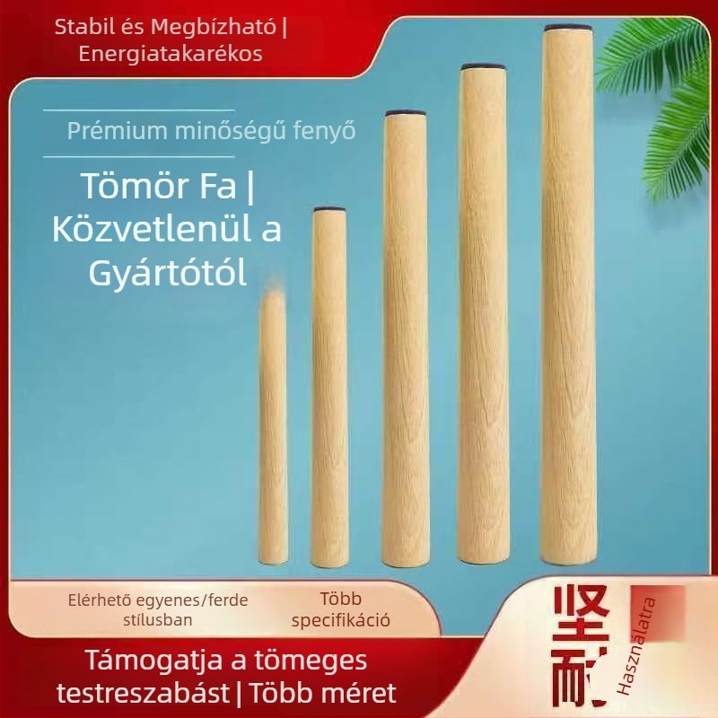 Fából készült asztalláb tartó, levehető kerekekkel kávéasztalhoz