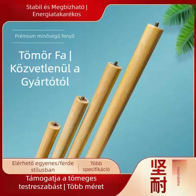 Fából készült asztalláb tartó, levehető kerekekkel kávéasztalhoz