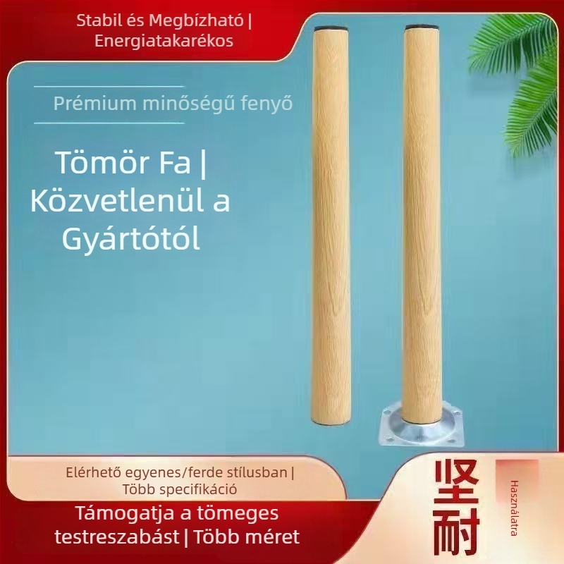 Fából készült asztalláb tartó, levehető kerekekkel kávéasztalhoz