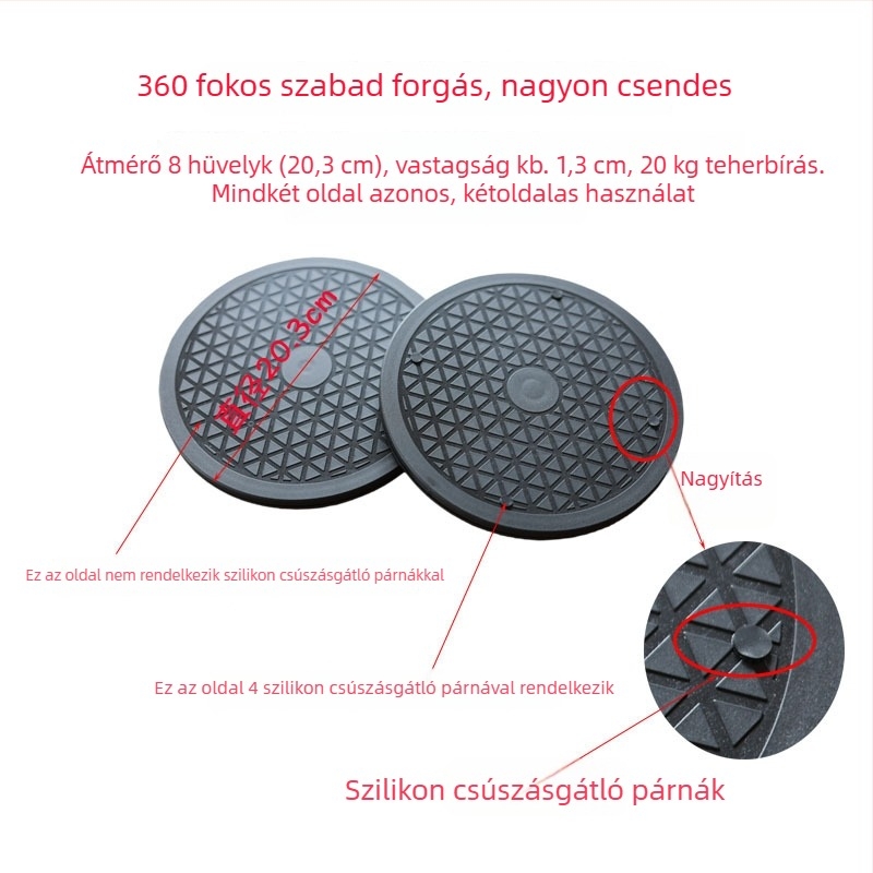 20 cm átmérőjű körkörös, vastag műanyag forgó platform bemutatóhoz