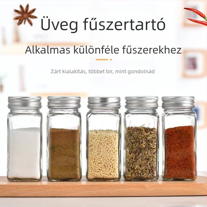 Üveg BBQ fűszerező edénykészlet, kömény és bors, 40 oz