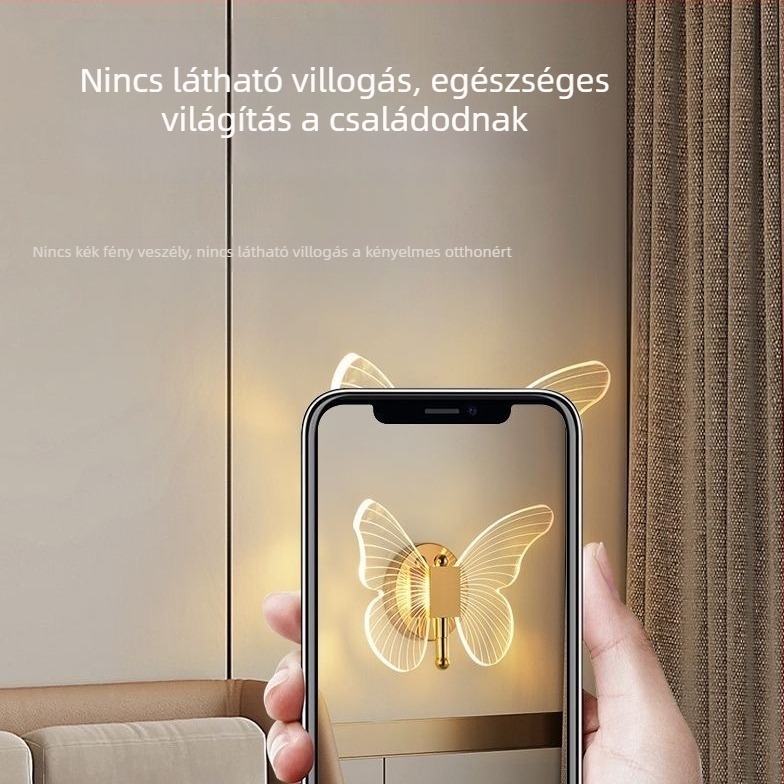 Pillangó LED falikar, skandináv minimalist stílus a nappaliba, folyosóra és hálószobába.