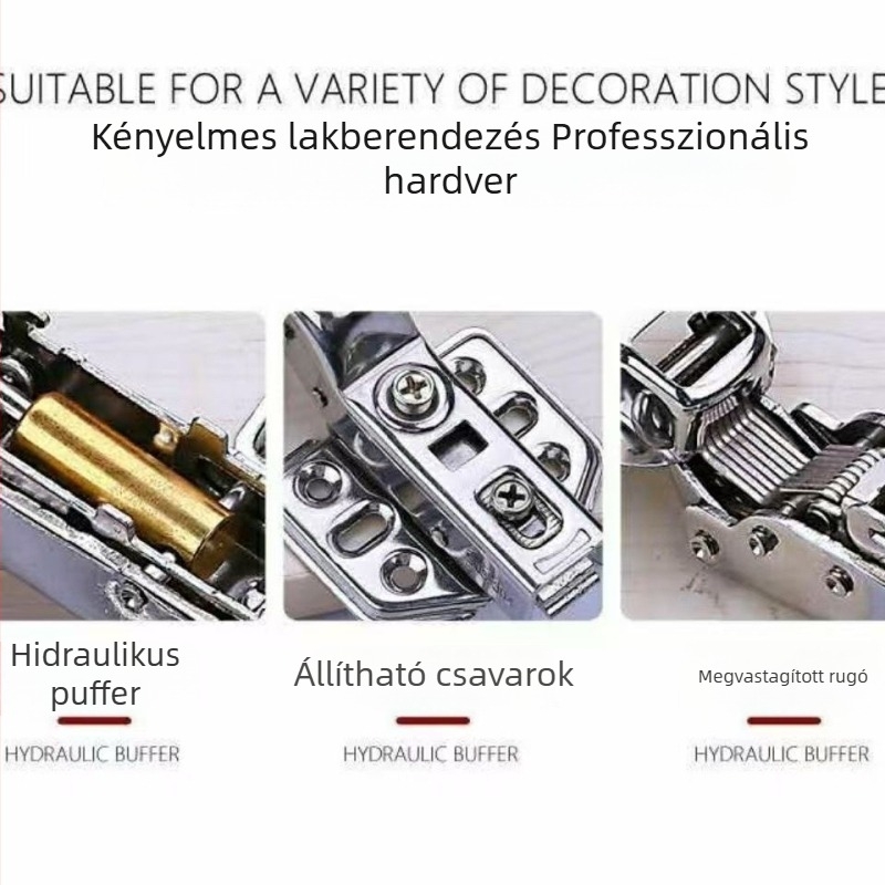 Sakura szekrényajtó pántok, 50 db, 3.0, 304 rozsdamentes acél, nylon buffer, szilva virág stílus, bikafej