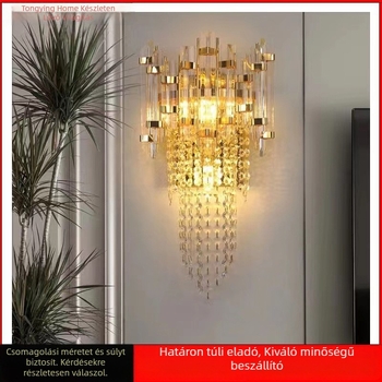 Postmodern kristály falikar, amerikai stílus, magas minőségű hálószobai éjjeli lámpa, luxus nappali falikar.