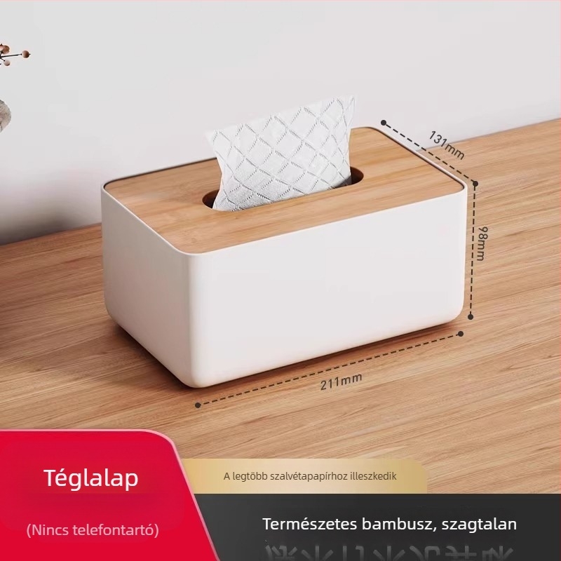 Otthon és nappaliban használható, multifunkcionális zsebkendő-doboz asztali kivitel, távirányítóval, kávézóasztalra tervezett szalvétatartó.