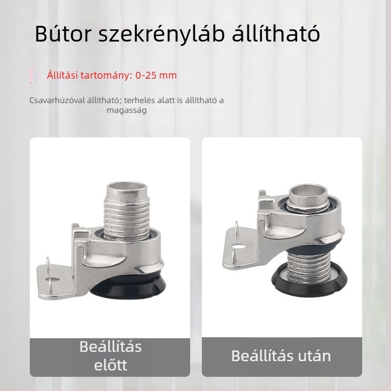 Masszív ruhásszekrény állítható szintező lábakkal és csúszásmentes alátétekkel