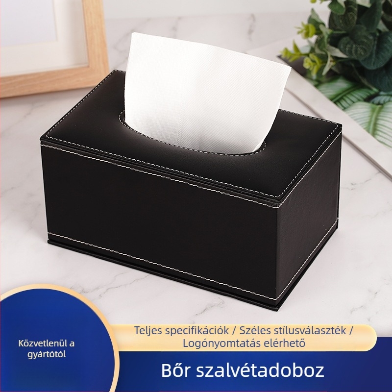 Bőr papírzsepi doboz szállodákhoz, otthonokhoz és autókhoz — vízálló, logó nyomtatás, reklám ajándék