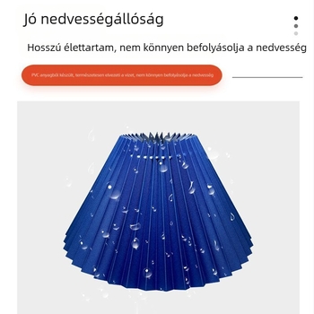 Textil pliszírozott lámpabura, királykék, asztali lámpához, állólámpához vagy csillárhoz
