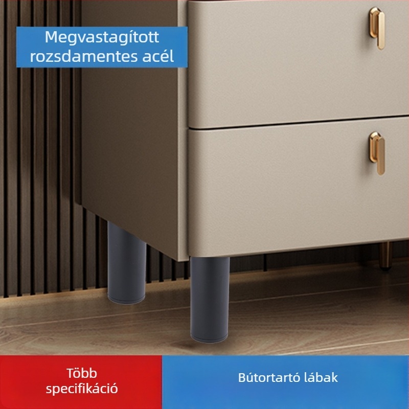 Gumi dugó láb bútorokhoz – magasság 3–15 cm, kör alakú cső láb, csiszolt arany felület