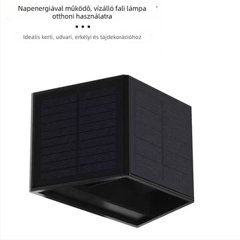 Napelemes kültéri falikar három panellel, vízálló külső világítás teraszhoz