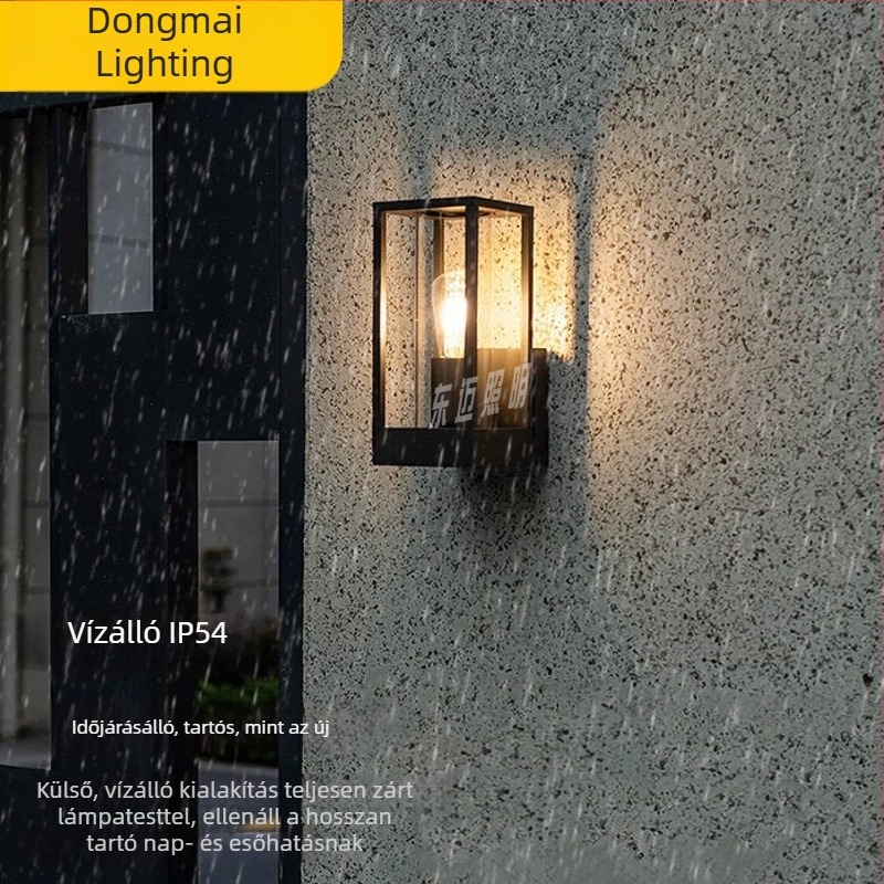 Kültéri falikar kapuhoz és udvarhoz, kerthez és teraszhoz, modern dizájn, rozsdamentes acél, IP54 vízálló, falra szerelhető