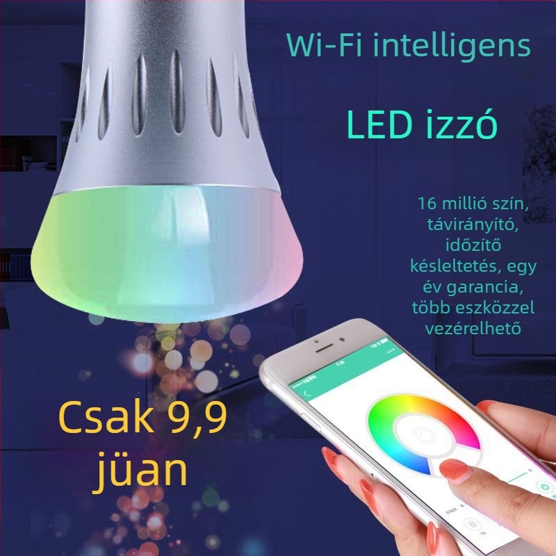WiFi-s okos LED-izzó RGBW, gyertyafény és spot fény, E27 foglalat, fényerő szabályozható, Alexa hangvezérlés
