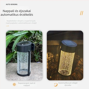 Napenergia alapú kertlámpa kültéri használatra, vízálló függő lámpa erkélyre, kertre és udvarra; villa-stílusú éjszakai lámpa és kültéri falikar.