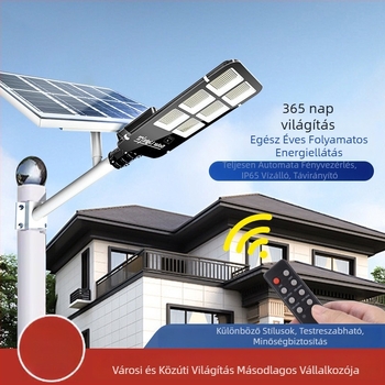 Napelemes falikar kültéri használatra, vízálló kerti lámpa mozgásérzékelővel, nagy teljesítményű napelemes utcai világítás