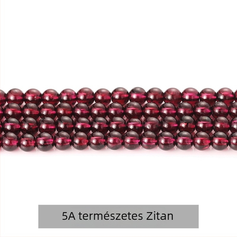 Granát szabad gyöngyök, borvörös, kerek, 4 mm, karkötő DIY ékszerekhez