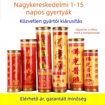 Füstmentes, illatmentes növényi vajgyertya a Buddha lámpához, hosszú élettartamú hengeres gyertya 3, 7 vagy 15 napra
