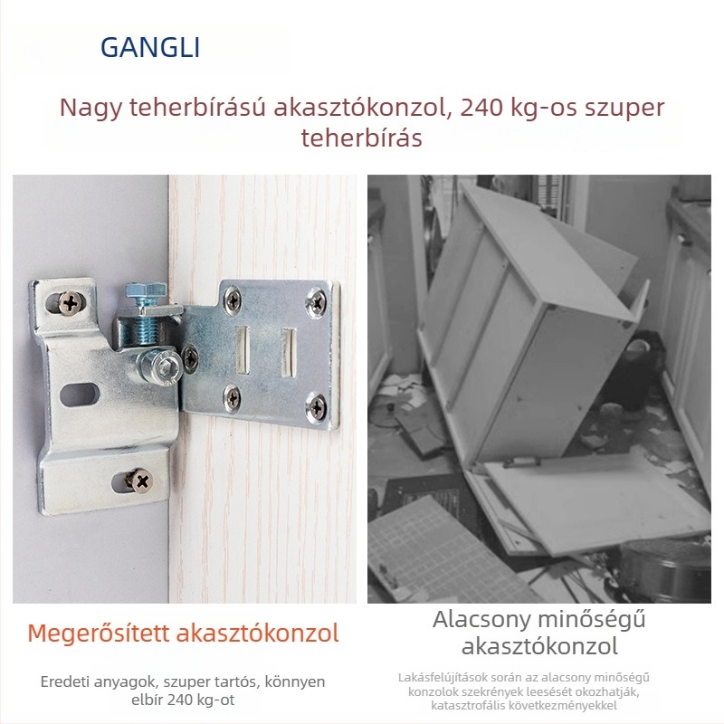 Állítható rejtett felakasztó konzol fali szekrényekhez