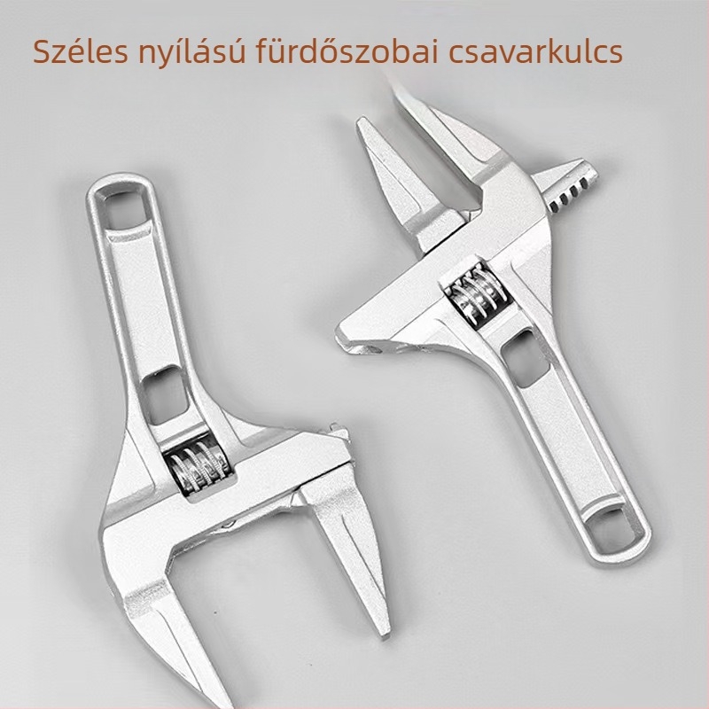 Állítható vízvezeték-szerelő kulcs alumíniumötvözetből, 6-68 mm nyílás, rövid nyél