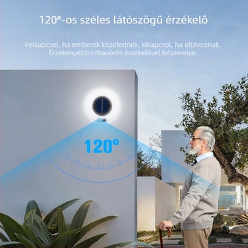 Napelemes LED kerti lámpa – járdához, balkónhoz és udvarhoz, szenzorral