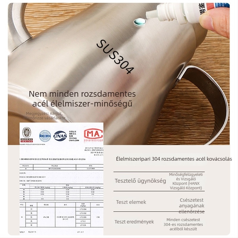 Élelmiszer-minőségű 304 rozsdamentes acél olajtartó szűrővel, nagy kapacitású, konyhai használatra