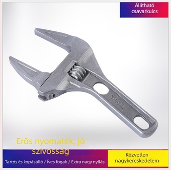 Állítható csőkulcs fürdőszobához, 6–68 mm fogónyílás, alumíniumötvözet, rövid nyéllel, vízvezetékes szerszámok