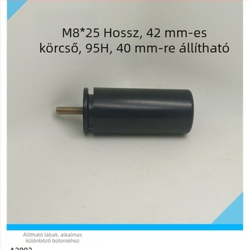 Fekete műanyag kanapé lábak, állítható, bútor lábak és ágy lábak, modell F2002, magasság 100H