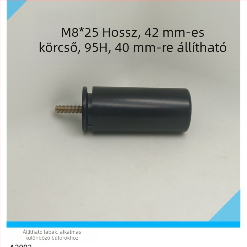 Fekete műanyag kanapé lábak, állítható, bútor lábak és ágy lábak, modell F2002, magasság 100H