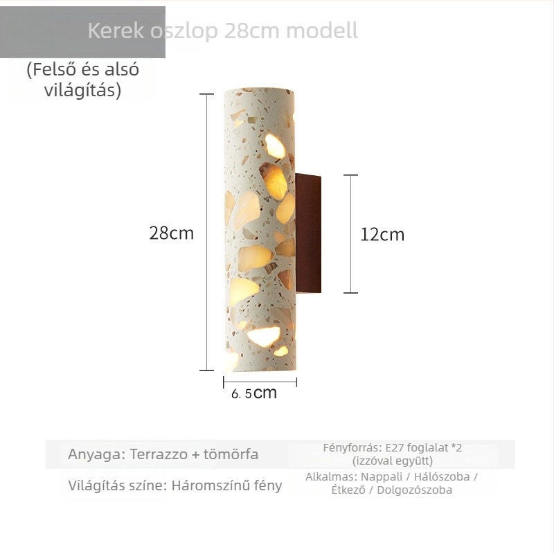 Átlátszó kőből készült falikar Wabi-Sabi stílusban, skandináv design, ideális hálószobához, folyosóhoz, lépcsőhöz és erkélyhez