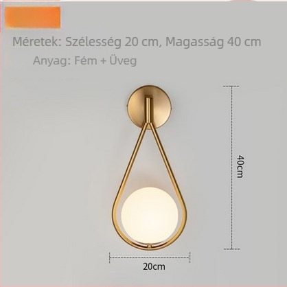 Nordic falikar üveg árnyékolóval, posztmodern, minimalist design nappali, előszoba, folyosó, erkély, lépcső és hálószoba számára.